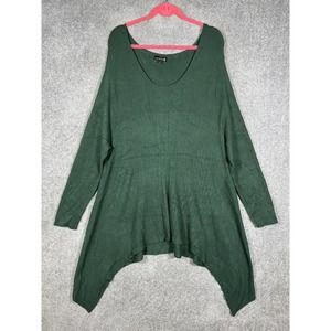 Ryan Wythe Long Sleeve Ribbed Scoop Neck Knit Tunic‎ Top Womens 4X Sharkbite Hem